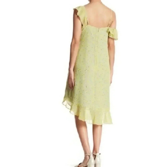 Nanette Lepore Women's Floral Ruffled Midi Dress In Lemon Meringue Size  16. - Picture 5 of 15